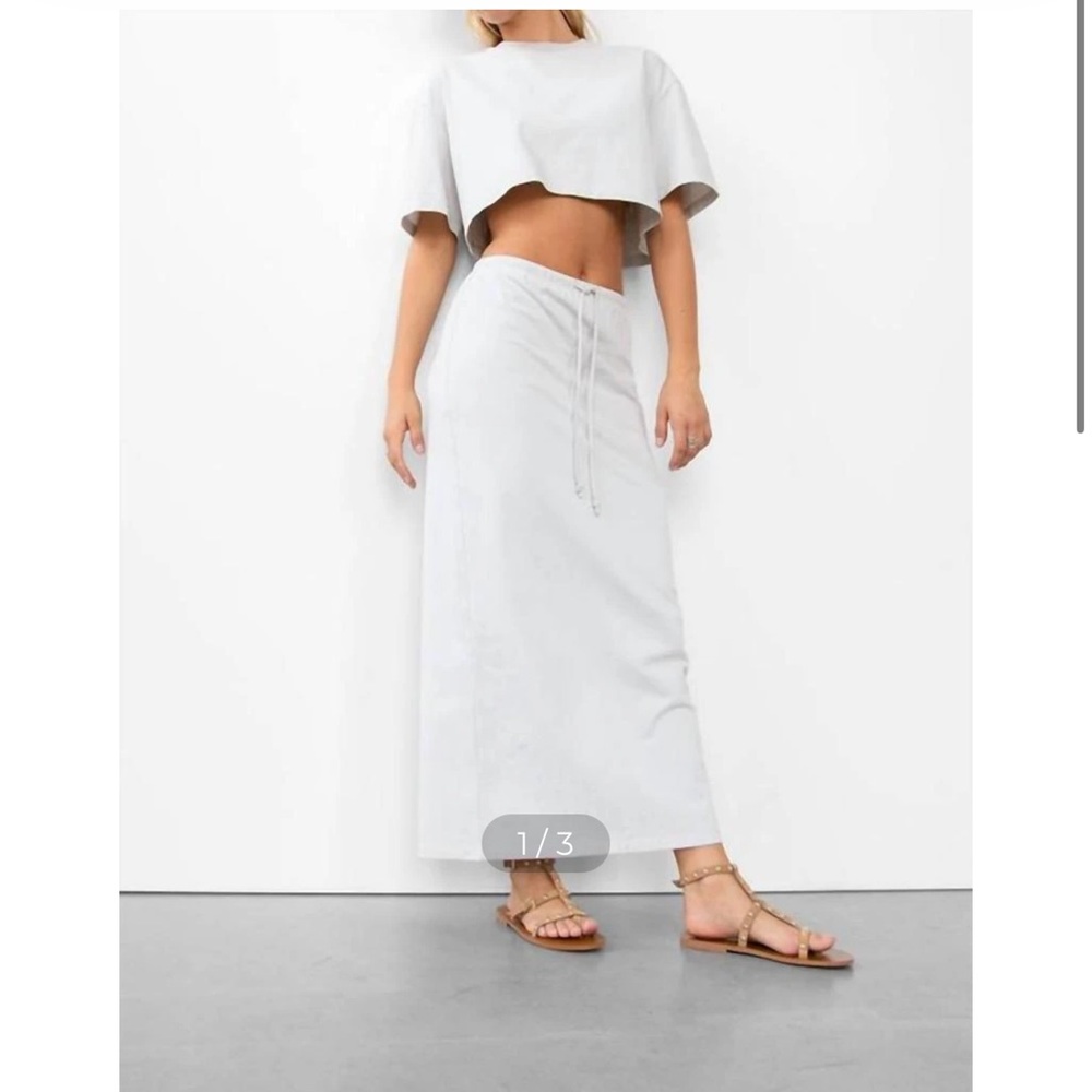 WithBlack Florina Maxi Skirt in Silver Lining Size Small